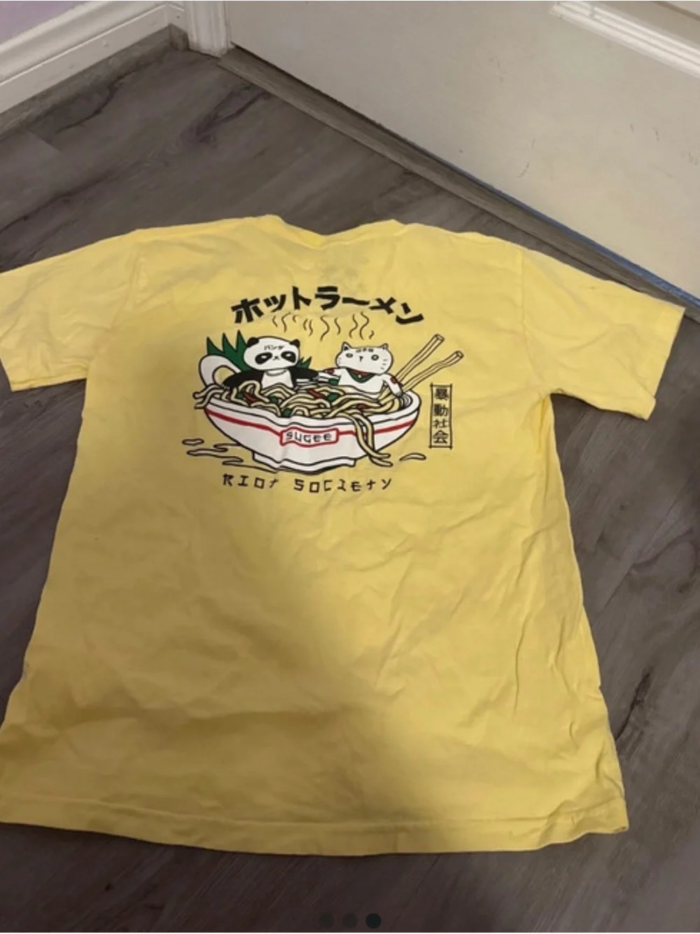 riot society Yellow Panda Graphic Tee for Dogs